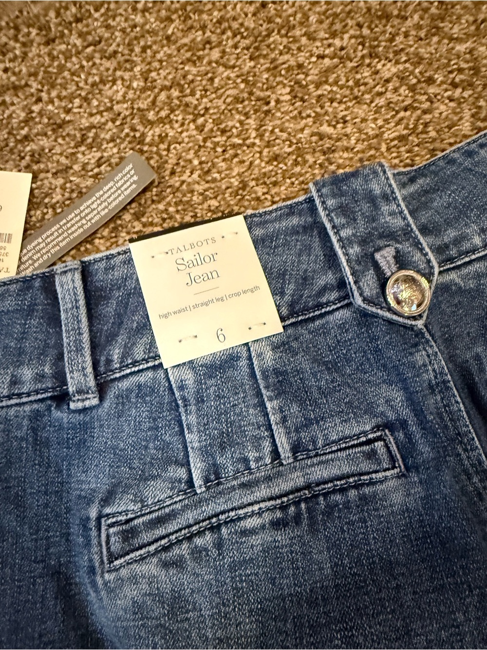 Talbots Medium Blue High-Rise Button-Front Ankle Jeans - Picture 7 of 7
